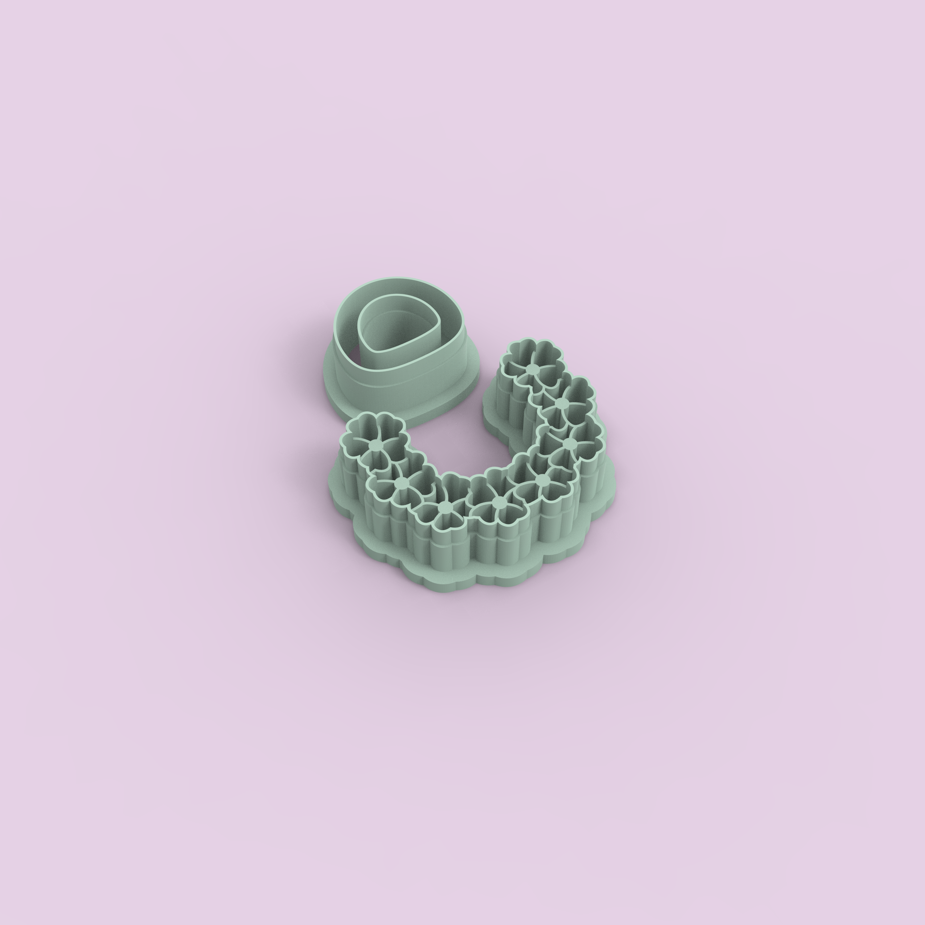 Emporte-pièces demi-lune fleur ajourée – lot de 2 cutters pâte polymère – bijoux DIY pampilles – 30 à 45 mm – EP-194 – fabriqué en France