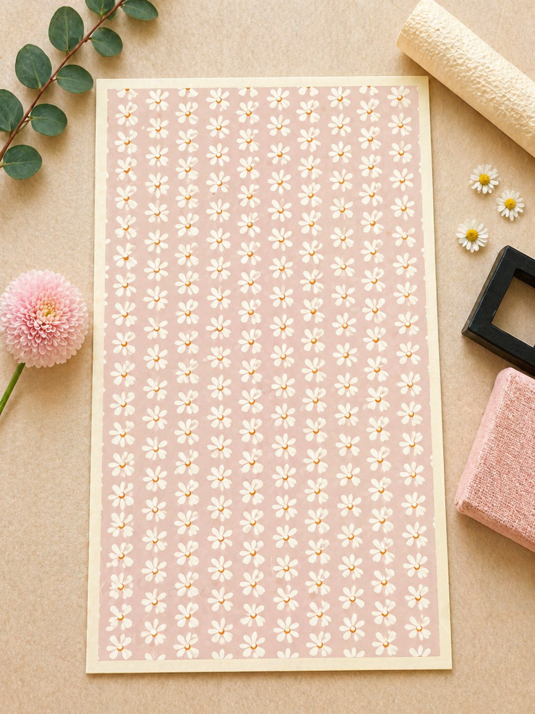 Feuille de transfert fleurs pour pâte polymère  – 7,5 x 12 cm – création bijoux DIY. TF108