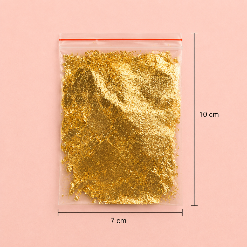 Lot feuilles or, argent et bronze