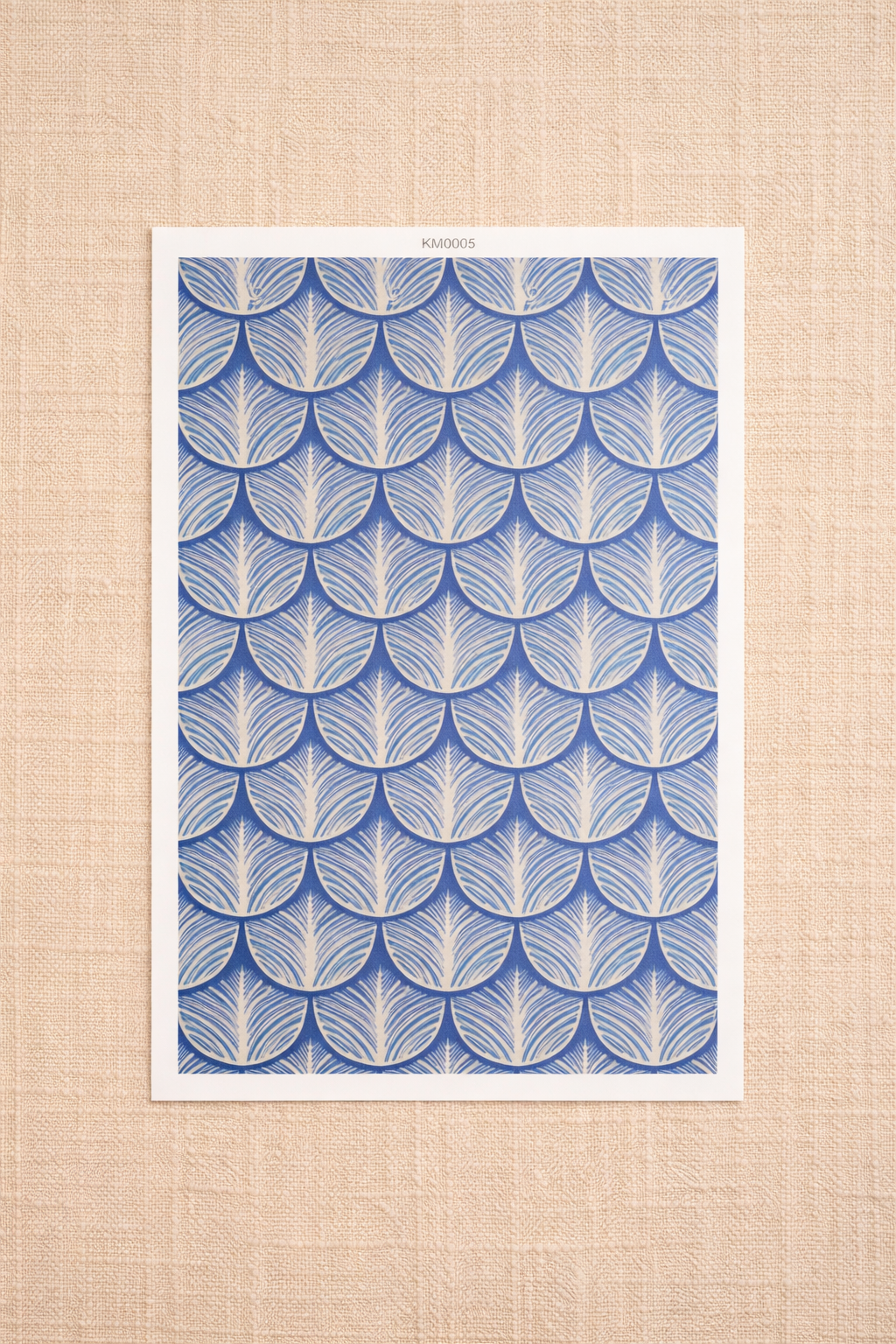 Feuille de transfert motif feuilles bleues – décor graphique pour pâte polymère et bijoux DIY. TF60