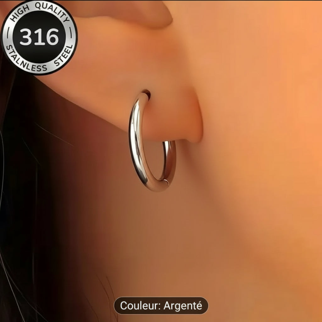 Créoles en acier inoxydable 316 – Doré ou Argenté