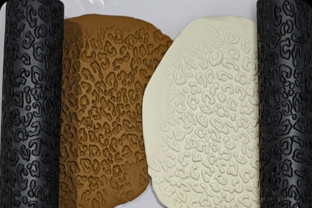 Rouleaux texture léopard pour bijoux DIY – Motif Léopard – Lot de 2