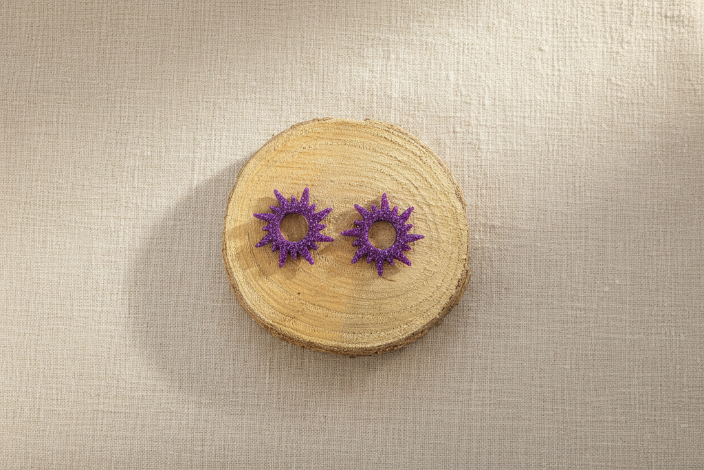 Soleil Étoilé Violet Pailleté