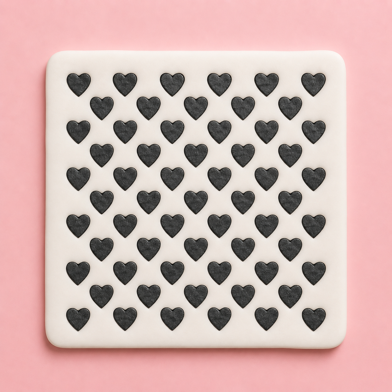 Stencil motif cœurs pour pâte polymère – Pochoir texture cœurs – ST-09