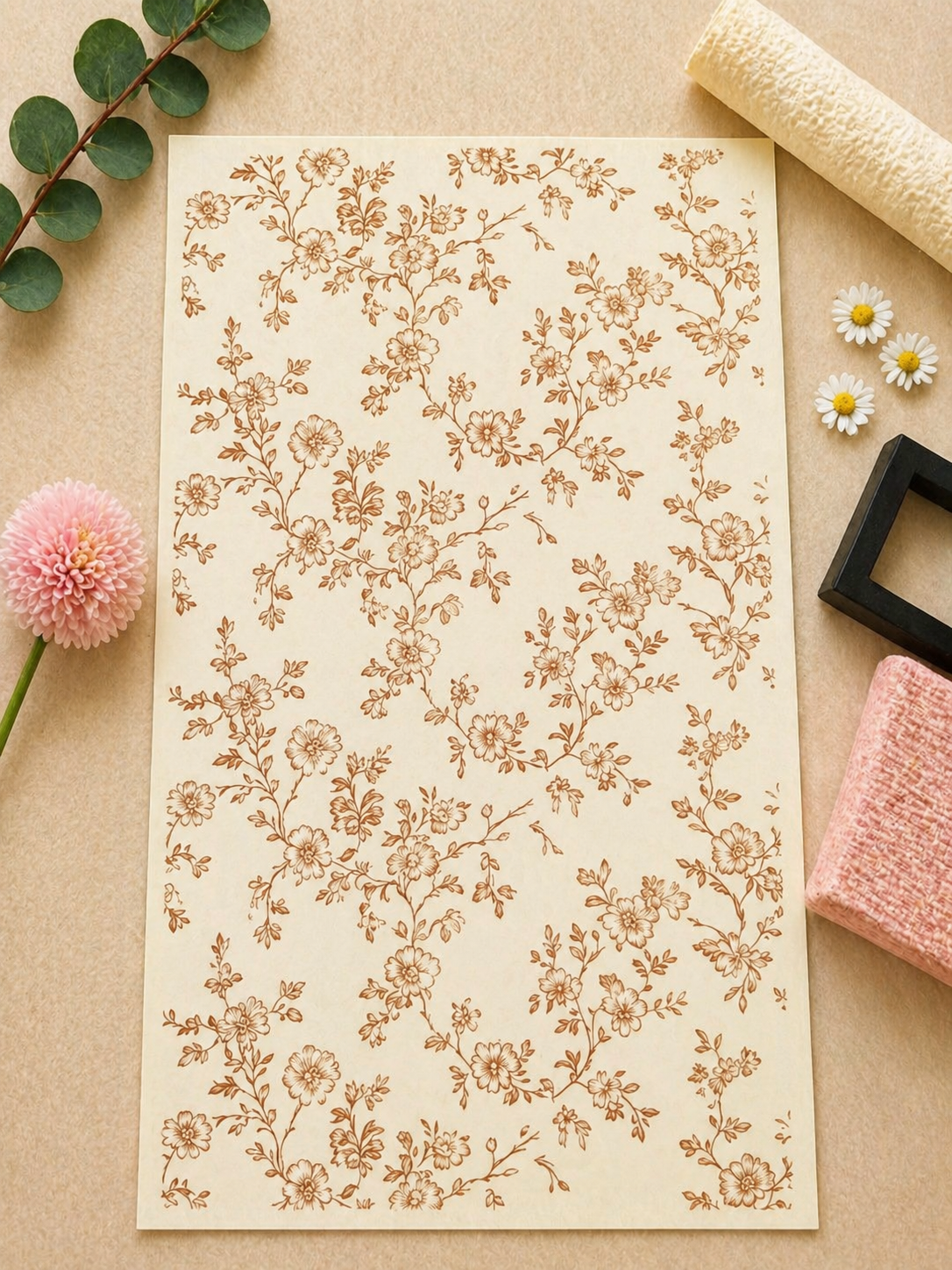 Feuille de transfert pour pâte polymère  – 7,5 x 12 cm – création bijoux DIY. TF115