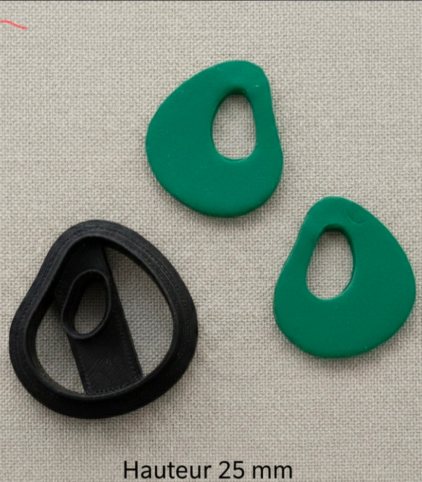Emporte-pièce forme organique ajourée – 25 mm ou 30 mm – outil de découpe loisirs créatifs. EP-25