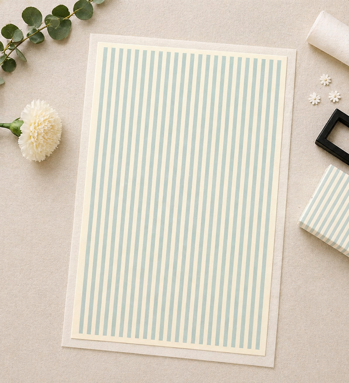 Feuille de transfert rayures bleues pour pâte polymère  – 7,5 x 12 cm – création bijoux DIY. TF77