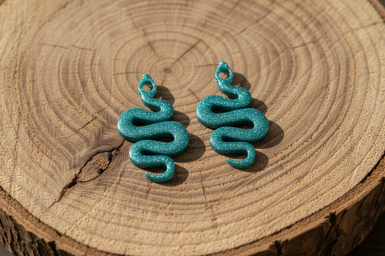 Pampilles Serpent Turquoise Pailleté